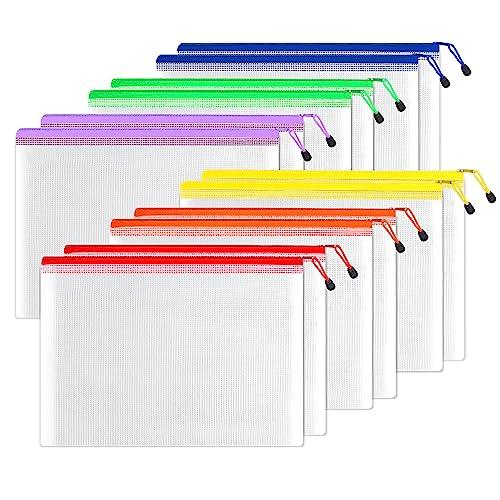 SUNEE 12pcs Mesh Zipper Pouch 11x16, Large Storage Bags