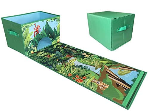 EMBRACE PLAY Toy storage box with car rug play mat