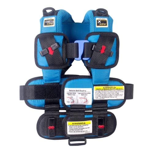 Ride Safer Travel Vest with Zipped Backpack-Wearable, Lightweight, Compact, and Portable Car Seat. Perfect for Everyday use or Rideshare, Travel, and Rental Car