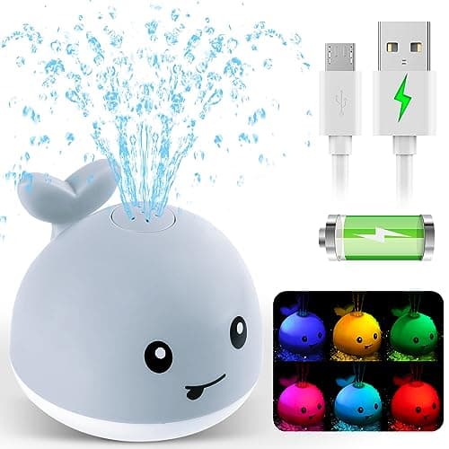 Light Up Whale Spray Water Bathtub Toy