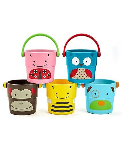 Baby Bath Toy, Zoo Stack & Pour Buckets