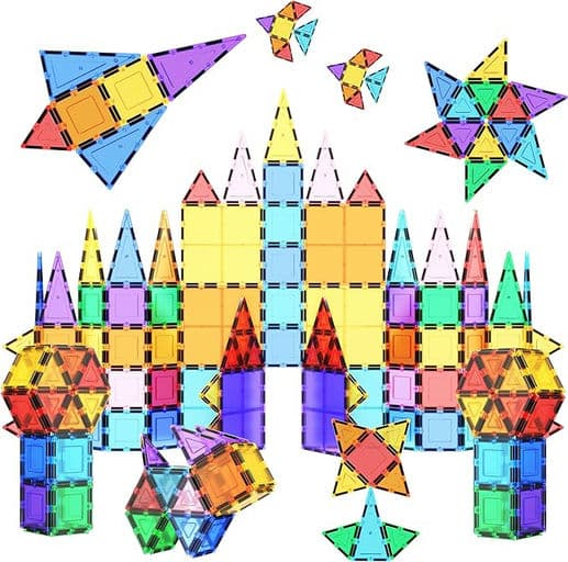 PicassoTiles 100 Piece Set 100pcs Magnet Building Tiles Clear Magnetic 3D Blocks Construction Playboards, Creativity Beyond Imagination, Inspirational, Recreational, Educational Conventional