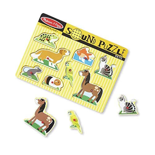 Melissa & Doug Pets Sound Puzzle - Wooden Peg Puzzle With Sound Effects