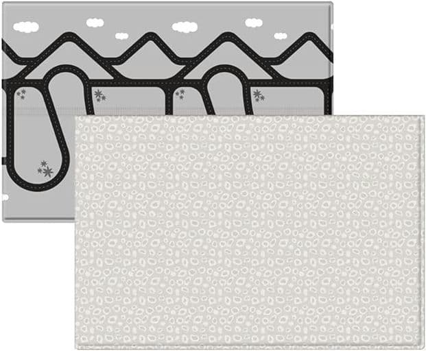 Ruggish Dottie Play Rug 4.8 x 7.0 ft - Soft Cushion Reversible Baby Kids Playmat + Interactive Play Map + Waterproof (Cool Beige)