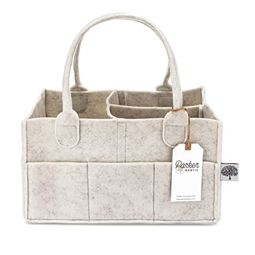 Parker Baby Diaper Caddy - Nursery Storage Bin and Car Organizer for Diapers and Baby Wipes