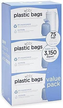 Ubbi Diaper Pail 75-Count Value Pack Plastic Bags