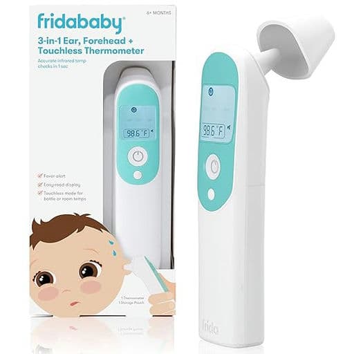 Frida Baby Thermometer, 3-in-1 Infrared Thermometer for Ear, Forehead & Touchless