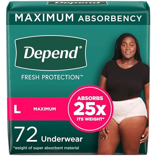 Depend Fresh Protection Adult Incontinence Underwear for Women (Formerly Depend Fit-Flex), Disposable