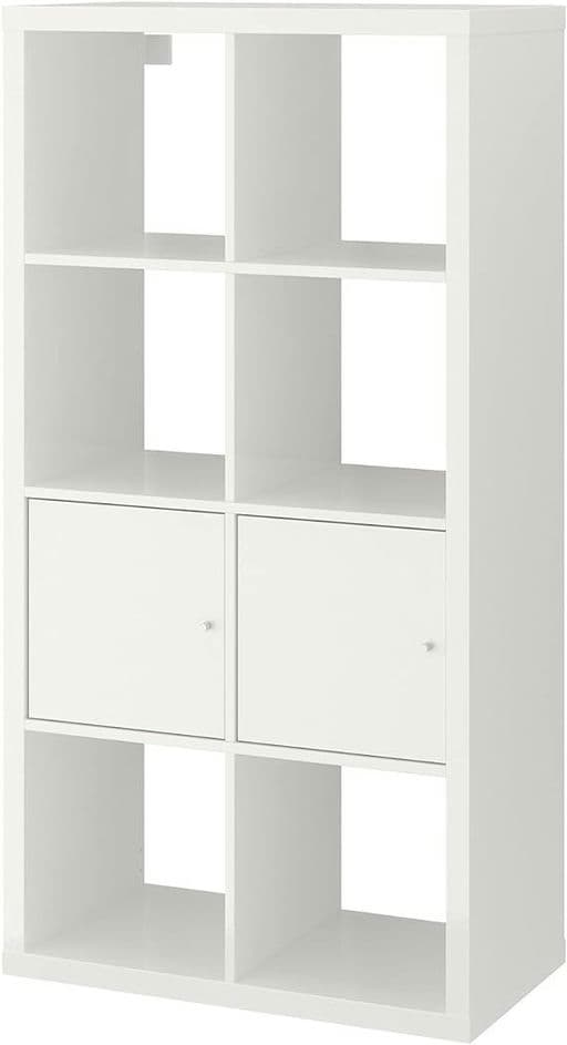 Ikea Kallax Shelf Unit with Doors high-Gloss/White 30 3/8x57 7/8 892.782.97