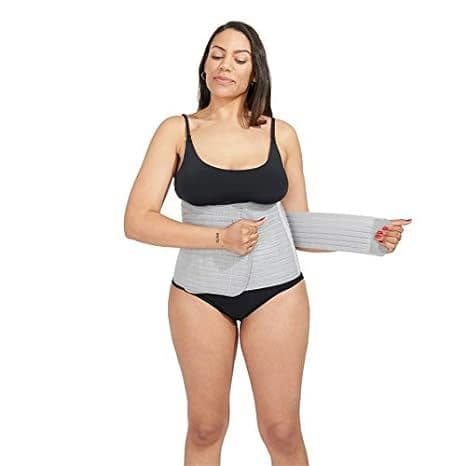 Bodily Belly Band | Compression Belly Wrap for Postpartum Recovery and C-Section Abdominal Support | Grey | One Size
