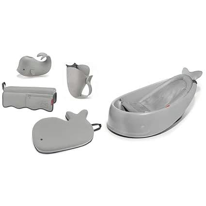 Skip Hop Moby Baby Bath Gift Set with 3-Stage Bath Tub and Bathtime Essentials
