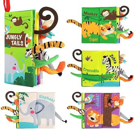 beiens Baby Books Toys, Touch and Feel Crinkle Cloth Book for Infant Baby