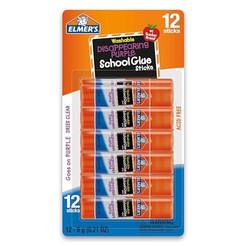 Elmer's Disappearing Purple Glue Sticks, Washable