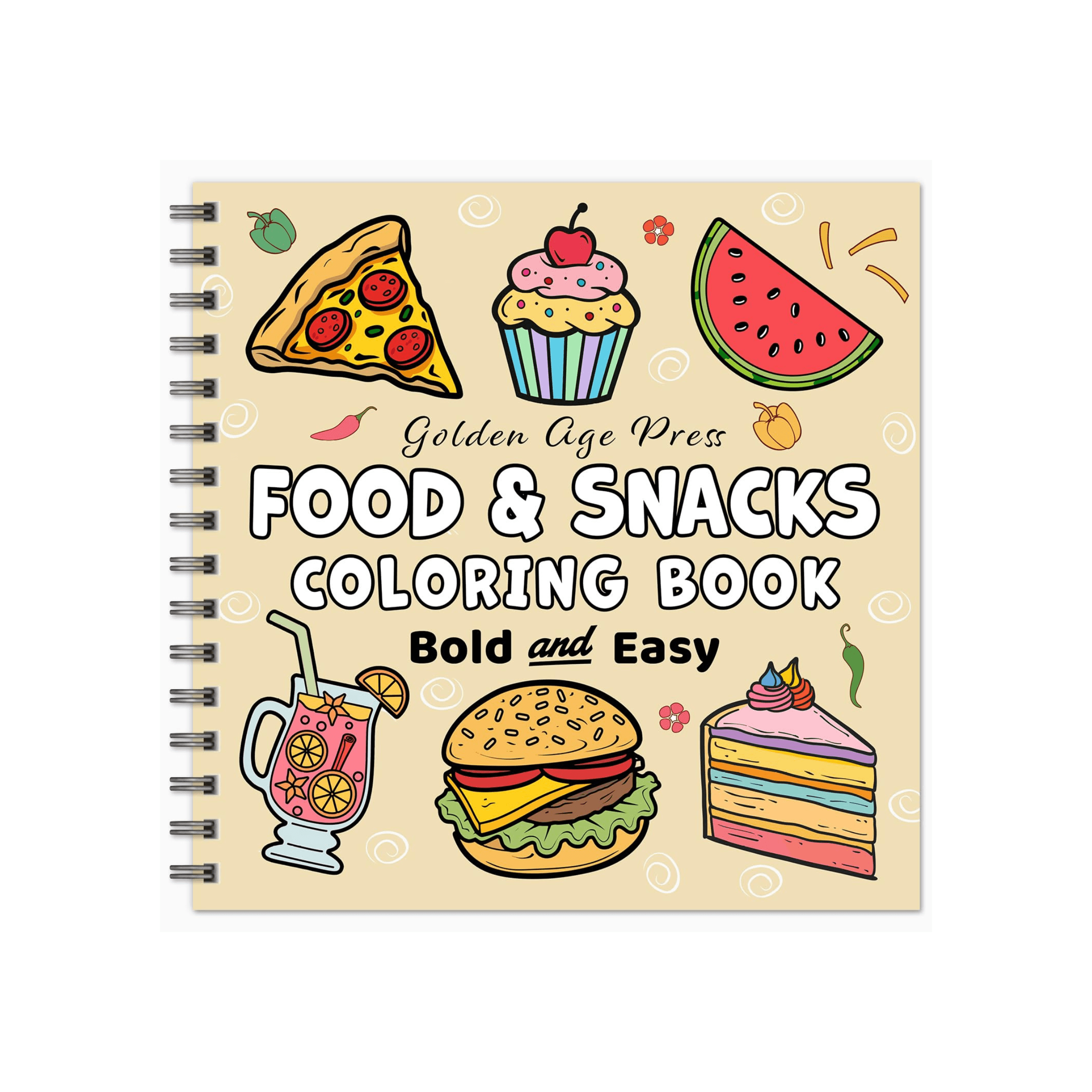 Food & Snacks Bold & Easy Coloring Book