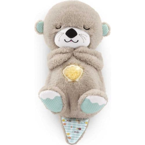 FISHER-PRICE BABY Toy Soothe 'n Snuggle Otter Portable Plush Sound Machine with Music Lights & Breathing Motion for Newborns 0+ Months